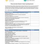 Policy And Action Standard – Sample Reporting Template Regarding Report Requirements Document Template