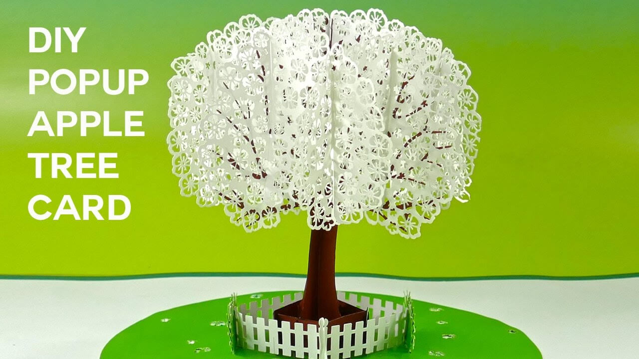Pop Up Apple Tree Card Tutorial (3D Sliceform On The Cricut) With Pop Up Tree Card Template