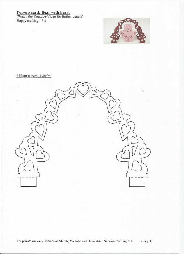 Pop Up Card Bear: Page 1Sabrinascraftingclub On Pertaining To Wedding Pop Up Card Template Free