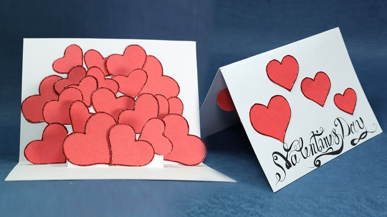 Pop Up Valentine Card – Hearts Pop Up Card Stepstep Inside Pop Out Heart Card Template