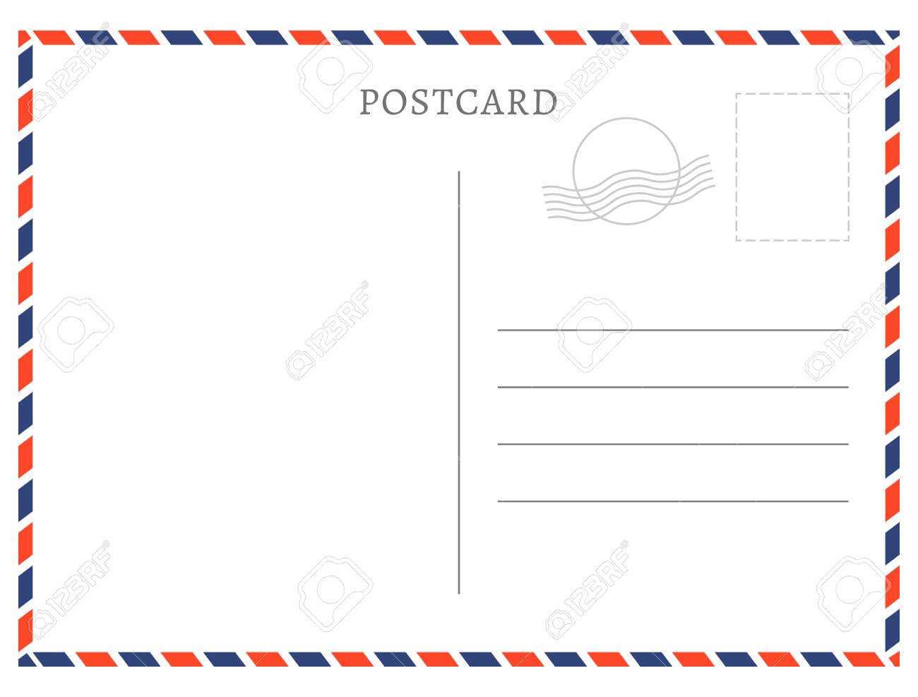 Post Card Template (1) | Payroll Check Stubs In Post Cards Template