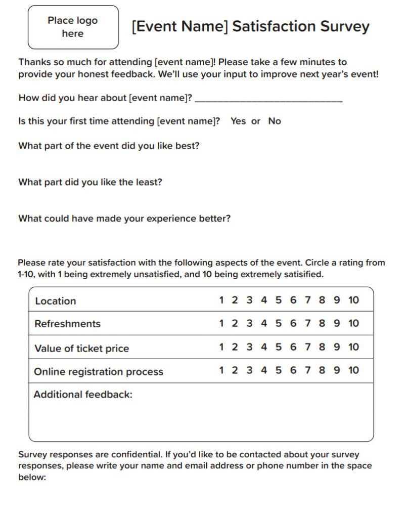 Post-Event Survey Tips And Template - Qgiv Success Center in Event Survey Template Word