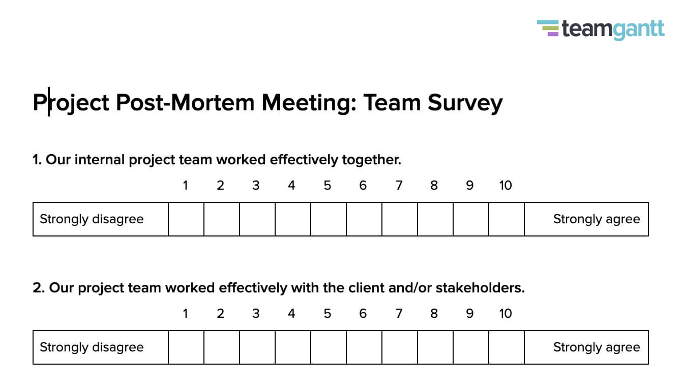 Post Mortem Meeting Template And Tips | Teamgantt Throughout Post Mortem Template Powerpoint