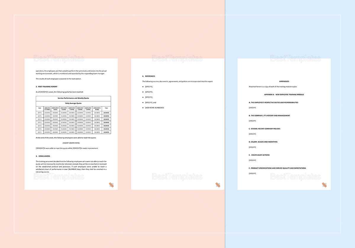 Post Training Report Template In After Training Report Template