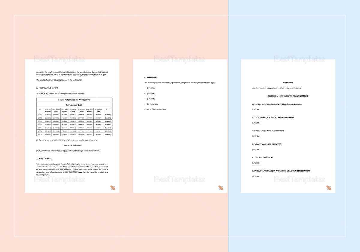 Post Training Report Template In After Training Report Template