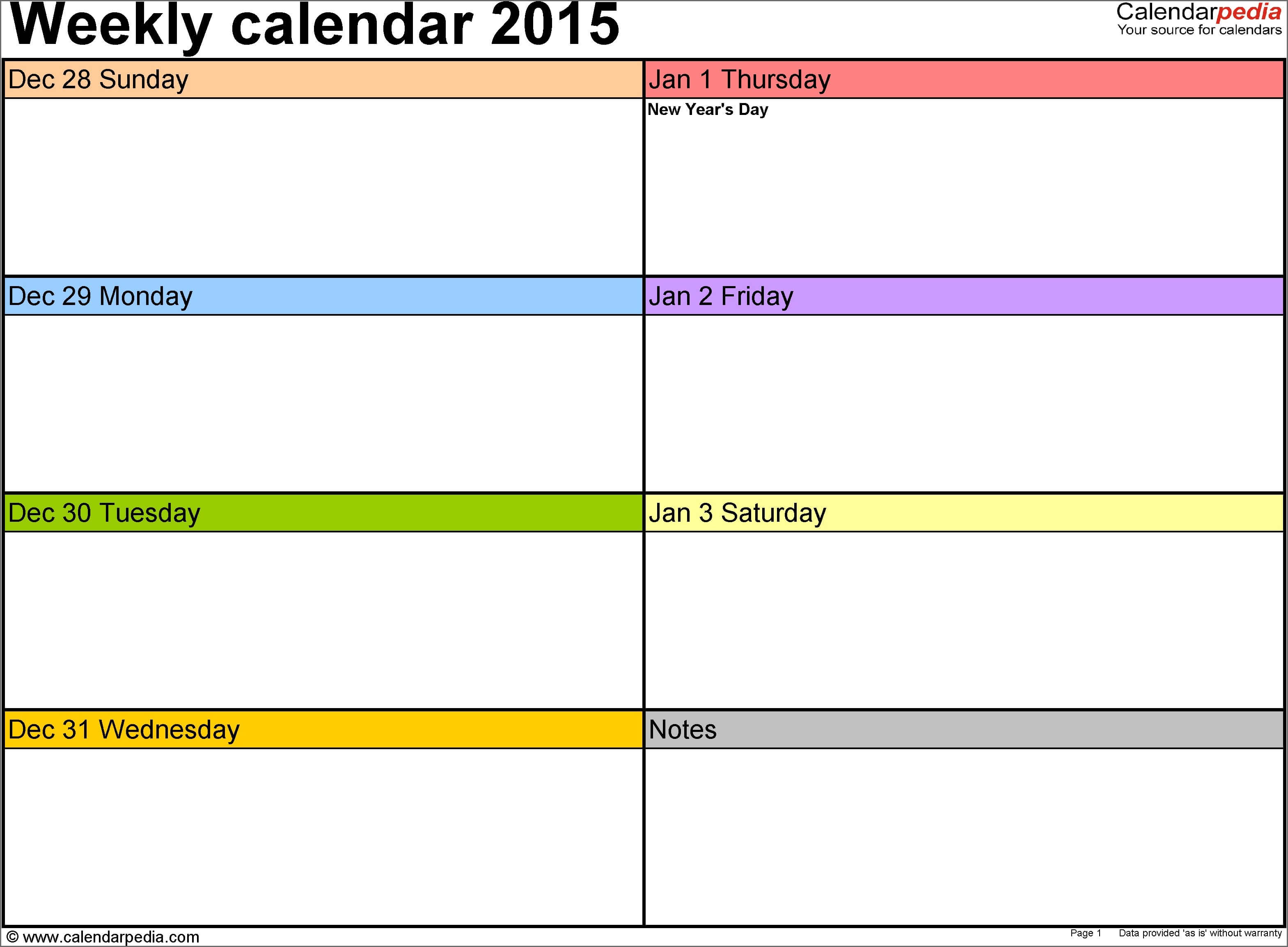 Powerpoint Calendar Template 2015 Best 2015 Weekly Calendar For Powerpoint Calendar Template 2015