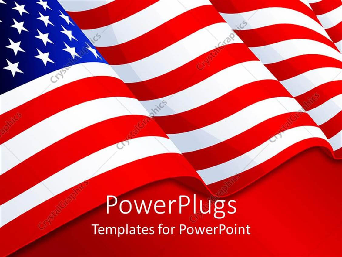 Powerpoint Template: American Flag Patriotic Background With Intended For American Flag Powerpoint Template