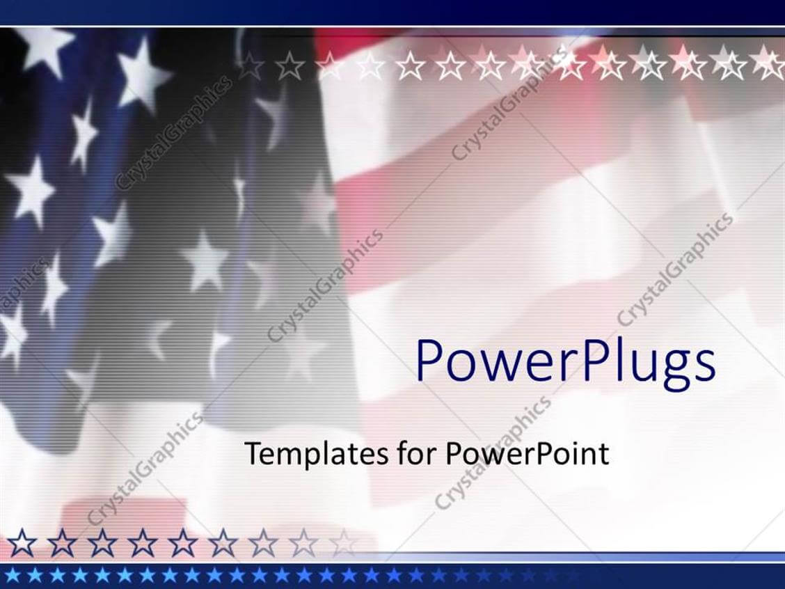 Powerpoint Template: American Flag Patriotic On Faded Inside American Flag Powerpoint Template