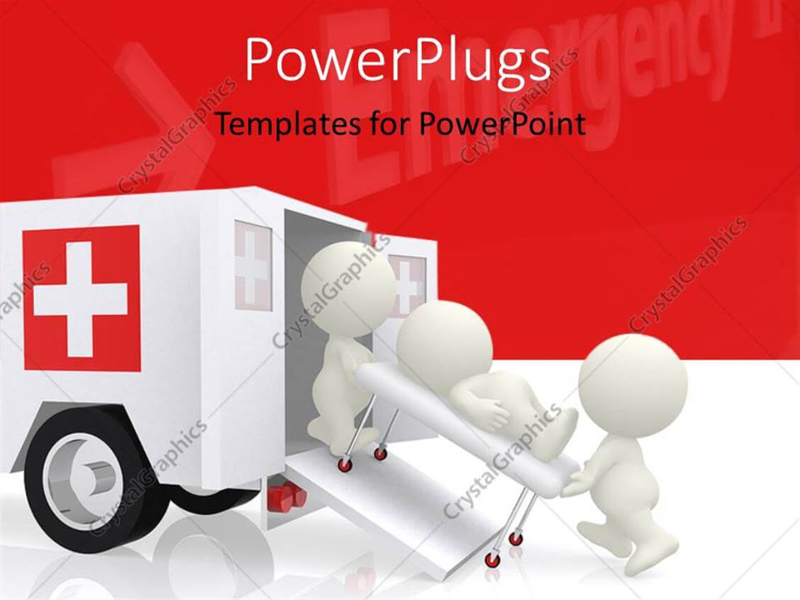 Powerpoint Template: Emergency Ambulance With Doctors In Ambulance Powerpoint Template
