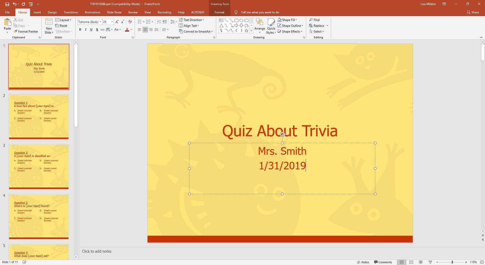 Powerpoint Template For A Multiple Choice Quiz Regarding Powerpoint Quiz Template Free Download