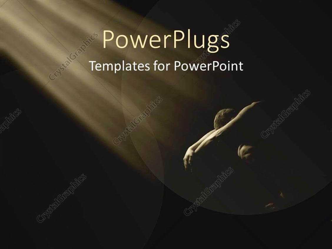 Powerpoint Template: Man Bent Over In Shadow With Light Regarding Depression Powerpoint Template