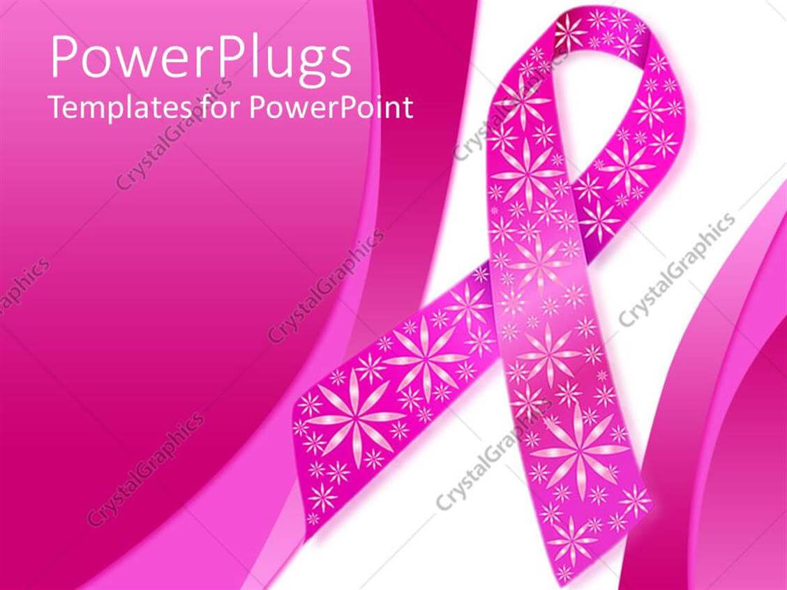 Powerpoint Template: Pink Breast Cancer Ribbon With Sparkly For Breast Cancer Powerpoint Template