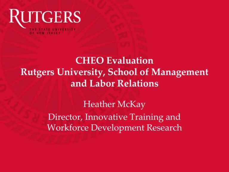 Ppt Cheo Evaluation Rutgers University, School Of Throughout Rutgers