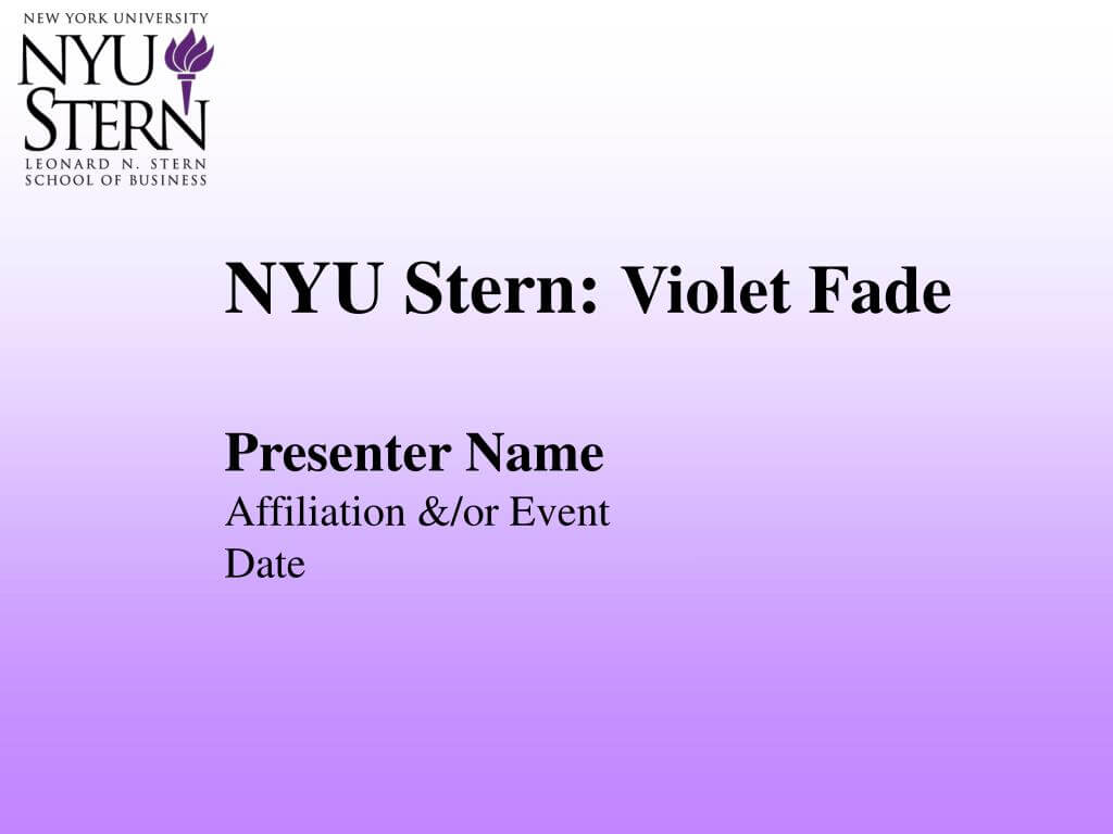 Ppt – Nyu Stern: Violet Fade Powerpoint Presentation – Id:659577 Pertaining To Nyu Powerpoint Template