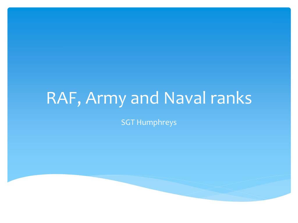 Ppt – Raf, Army And Naval Ranks Powerpoint Presentation – Id Within Raf Powerpoint Template