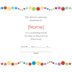 Pre K Certificates Of Completion | Preschool Award Inside Word Template Certificate Of Achievement