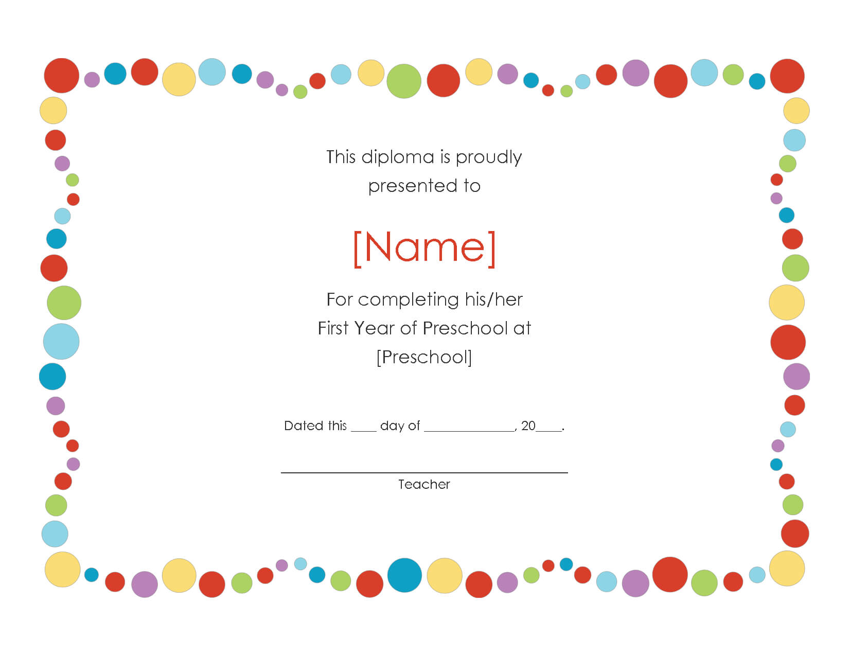 Pre K Certificates Of Completion | Preschool Award Inside Word Template Certificate Of Achievement