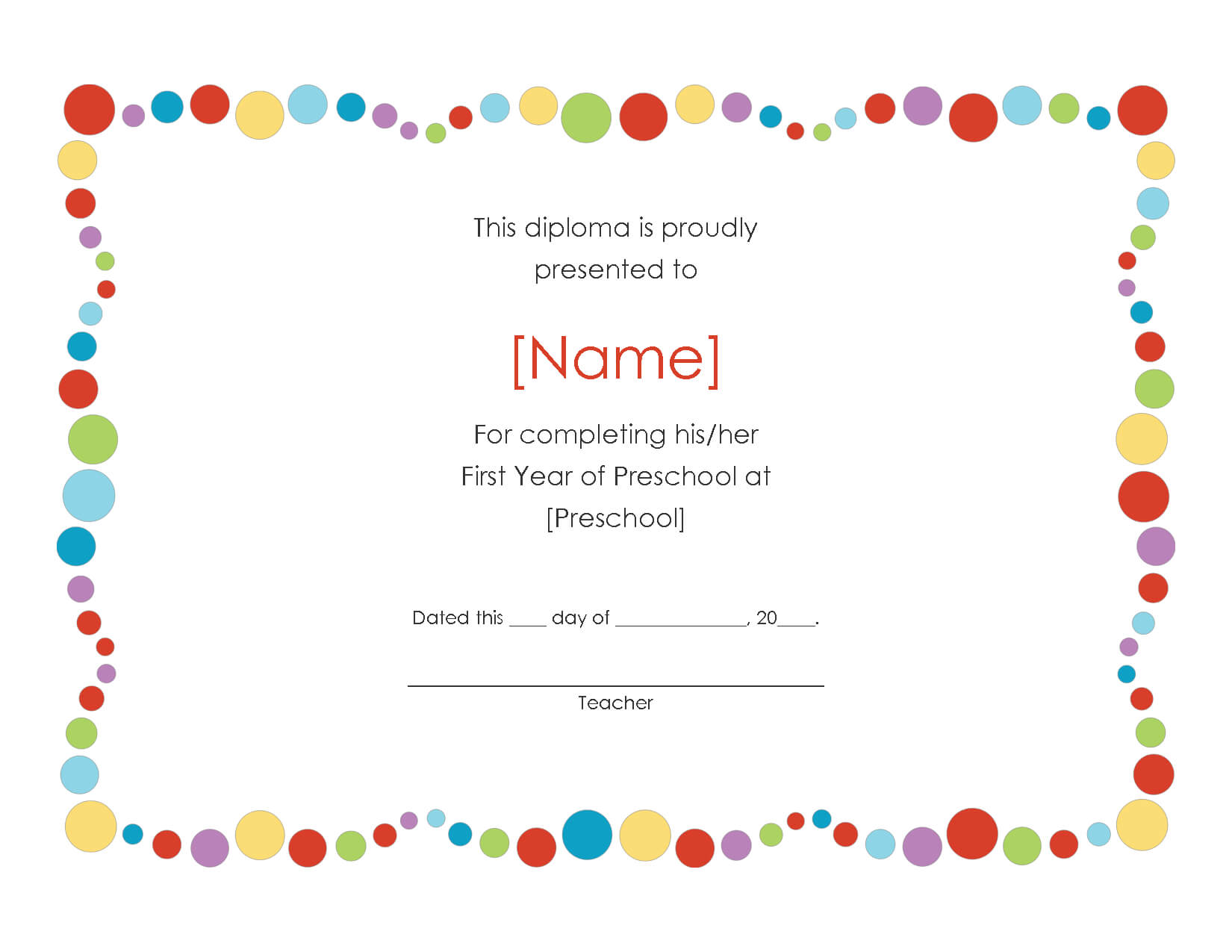 Pre K Certificates Of Completion | Preschool Award Inside Word Template Certificate Of Achievement