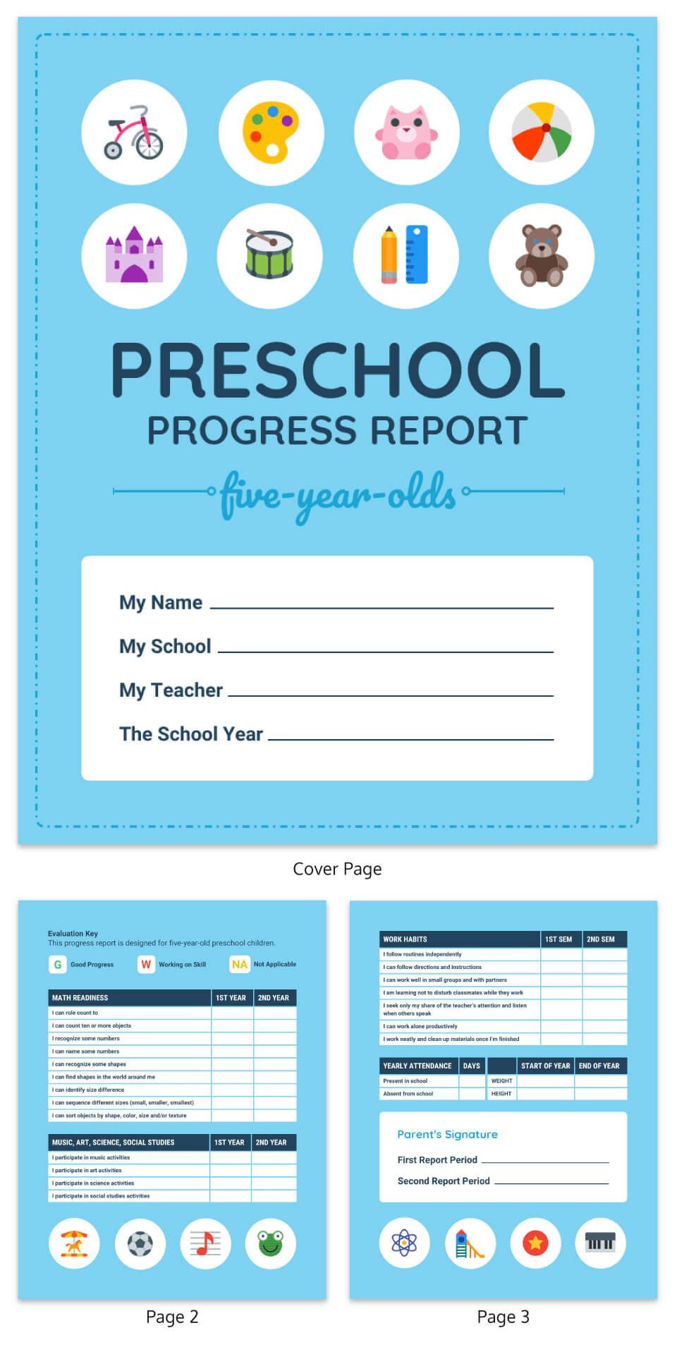 Pre K Progress Report Template – Venngage For Preschool Progress Report Template