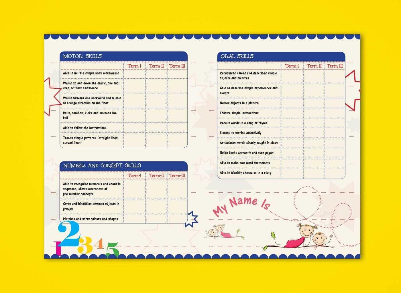 Pre Nursery Report Card On Behance | Report Card Ideas In Character Report Card Template