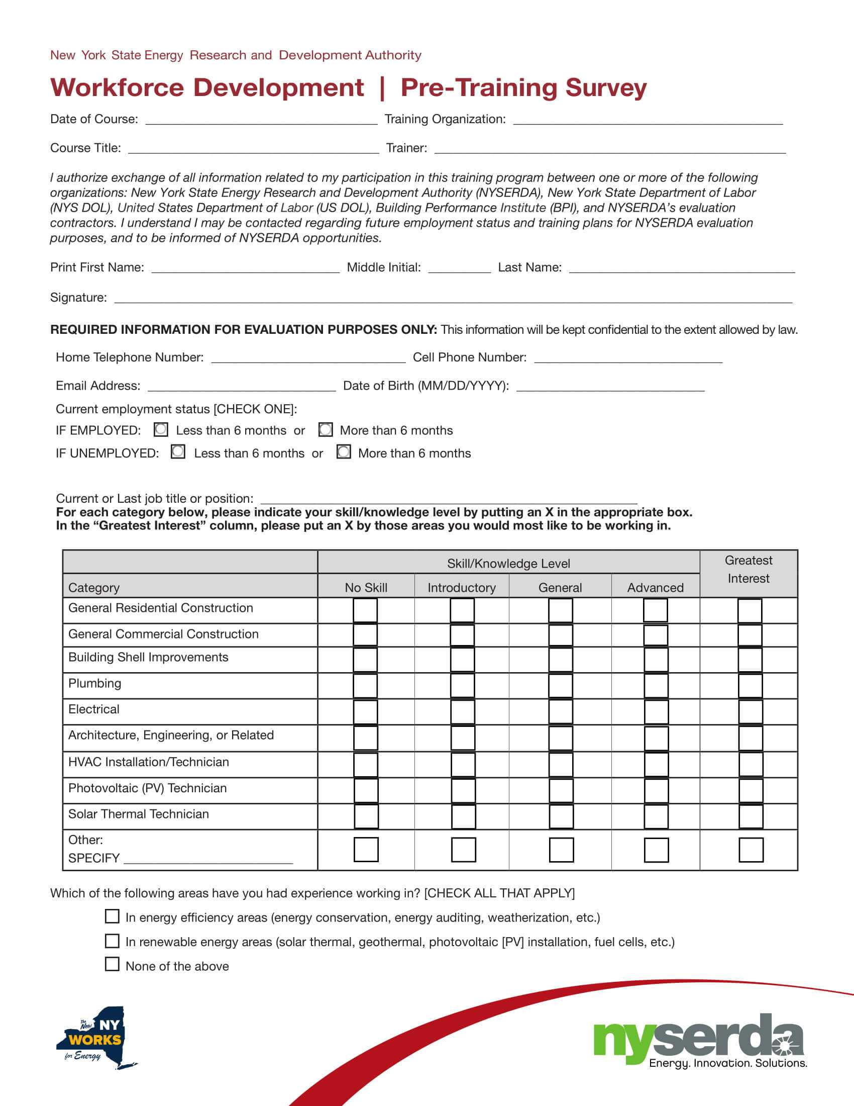 Pre Training Survey Template – Www.hpcr.tk In Training Evaluation Report Template