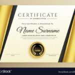 Premium Certificate Template Design With Golden Regarding High Resolution Certificate Template