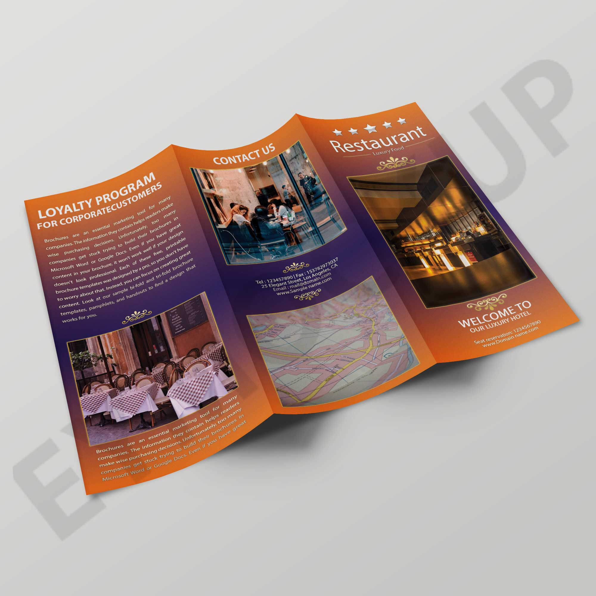 Premium Hotel Tri Fold Brochure Template | Eymockup For Zoo Brochure Template