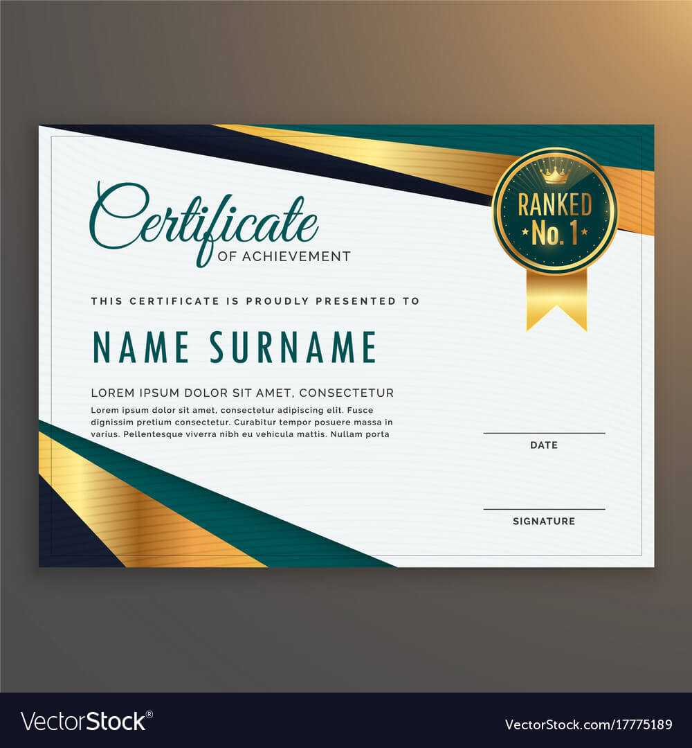 Premium Modern Certificate Template Design Regarding Design A Certificate Template