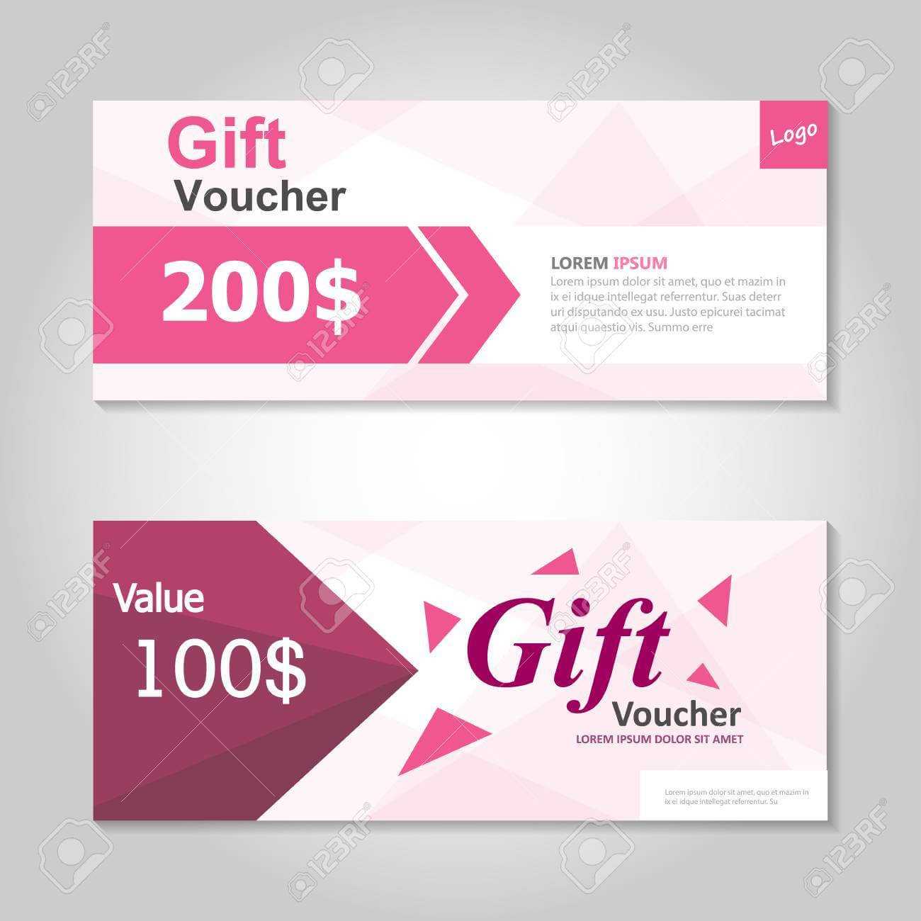 Premium Pink Gift Voucher Template Layout Design Set, Certificate.. Pertaining To Pink Gift Certificate Template