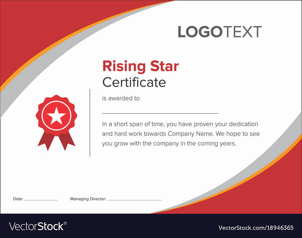 Premium Star Performer Certificate Templates Powerpoint Pertaining To Star Performer Certificate Templates