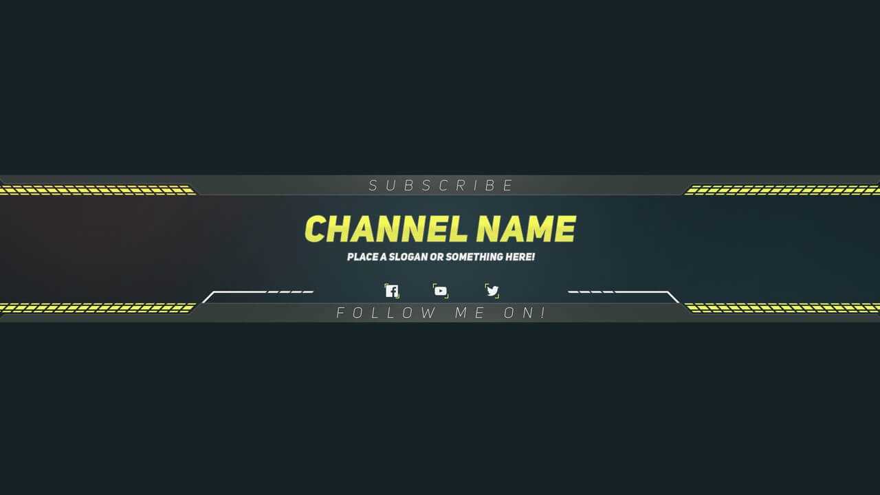 Premium Youtube Banner Template – Photoshop Template In Youtube Banners Template