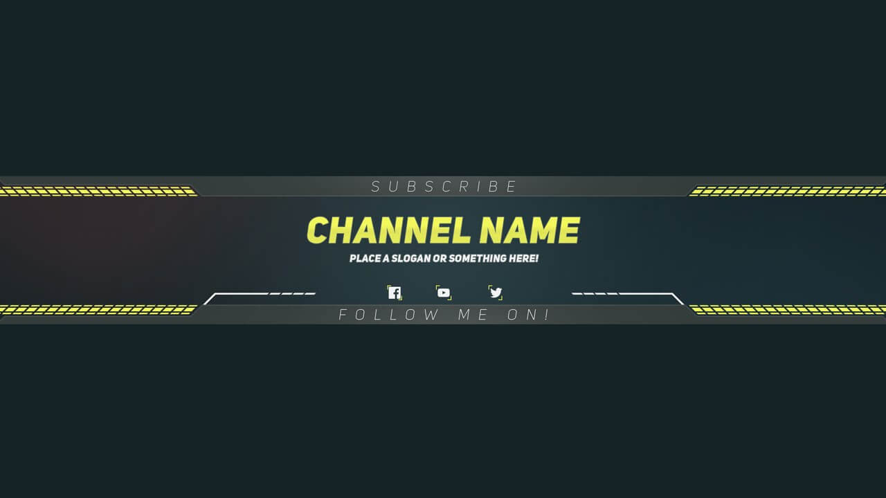 Premium Youtube Banner Template – Photoshop Template Inside Yt Banner Template