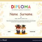 Preschool Kids Diploma Certificate Template With Preschool Graduation Certificate Template Free