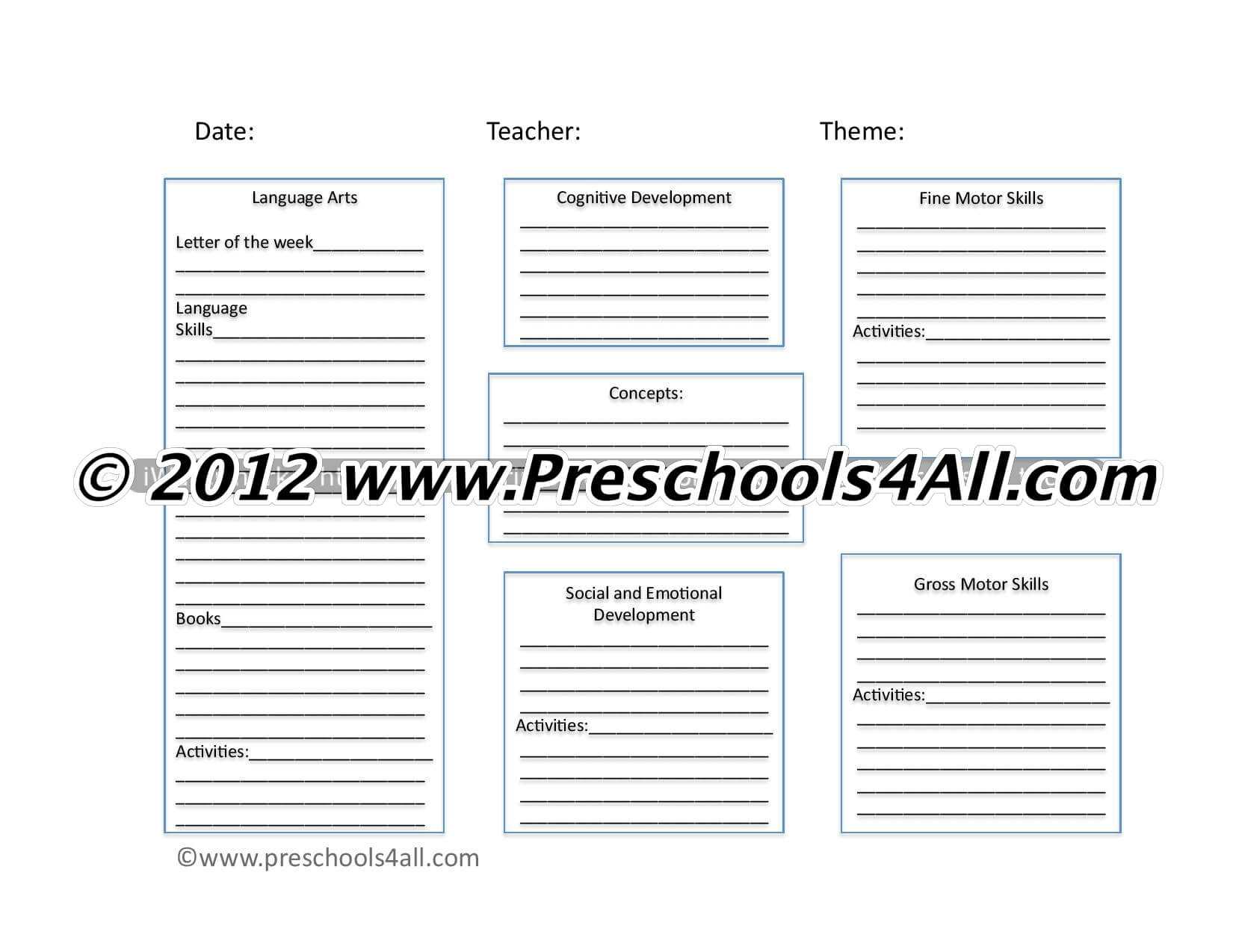 Preschool Lesson Plan Template – Lesson Plan Book Template Regarding Teacher Plan Book Template Word