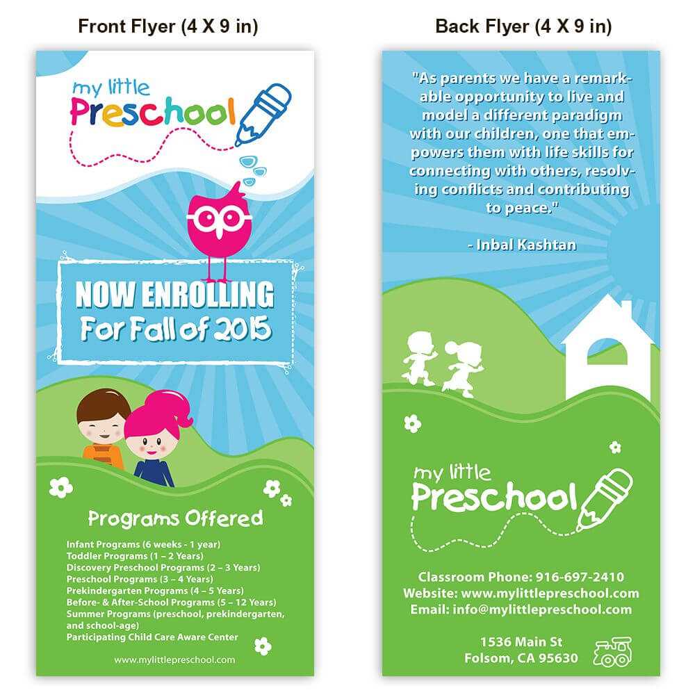 Preschool Poster Template Design | Playschool | School With Play School Brochure Templates