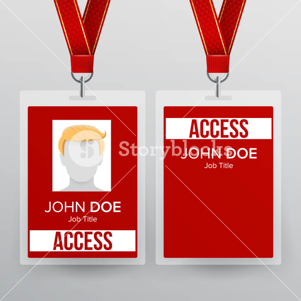 Press Pass Id Card Vector. Plastic Badge Template To Regarding Conference Id Card Template