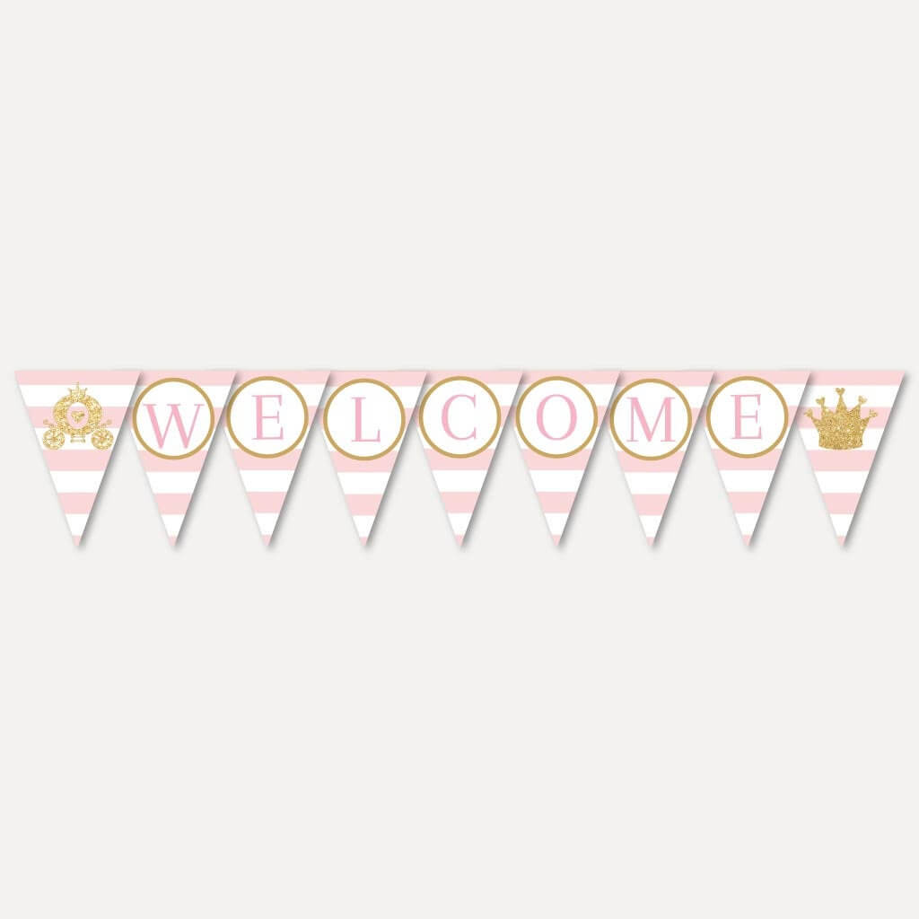 Princess Baby Shower Banner Template – Baby Shower Banner Custom, Editable  Banner For Party, Baby Shower Supplies, Hadley Designs Inside Baby Shower Banner Template