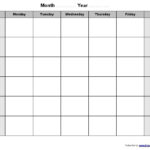 Print Blank Calendar Template Weekly Calendar Template Within Blank Activity Calendar Template