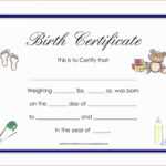 Printable Adoption Certificate Template And Child With Inside Child Adoption Certificate Template