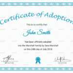 Printable Adoption Certificate Template Throughout Blank Adoption Certificate Template