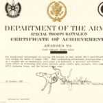 Printable Army Certificate Of Completion Template For Army Certificate Of Completion Template