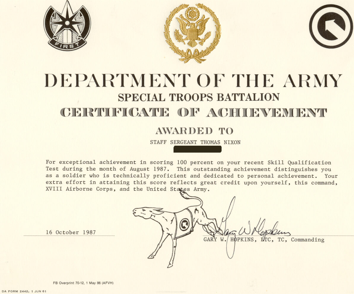 Printable Army Certificate Of Completion Template For Army Certificate Of Completion Template