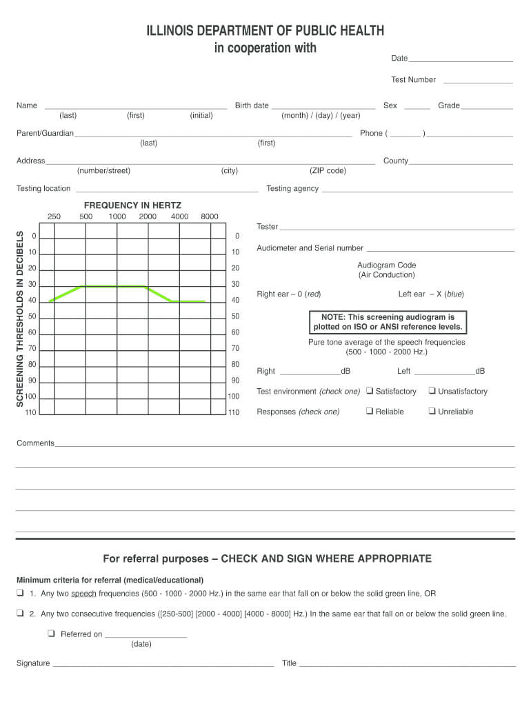 Printable Audiogram - Fill Online, Printable, Fillable For Blank Audiogram Template Download
