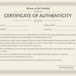 Printable Authenticity Certificate Template Inside Certificate Of Authenticity Template