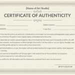 Printable Authenticity Certificate Template Inside Certificate Of Authenticity Template