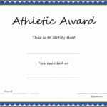 Printable Awards Templates And Template Printable Pertaining To Athletic Certificate Template