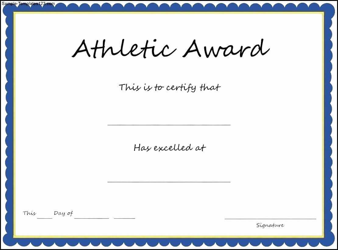Printable Awards Templates And Template Printable Pertaining To Athletic Certificate Template