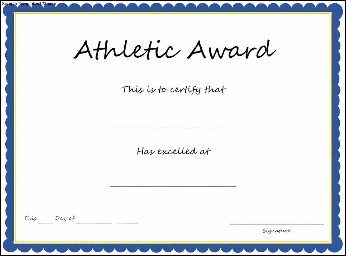 Printable Awards Templates And Template Printable Pertaining To Athletic Certificate Template