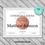 Printable Basketball Certificate Template – Editable Certificate Template –  Basketball Certificate Template Personalized Diploma Certificate Intended For Basketball Camp Certificate Template