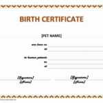 Printable Birth Certificate | Template Business Regarding Fake Birth Certificate Template